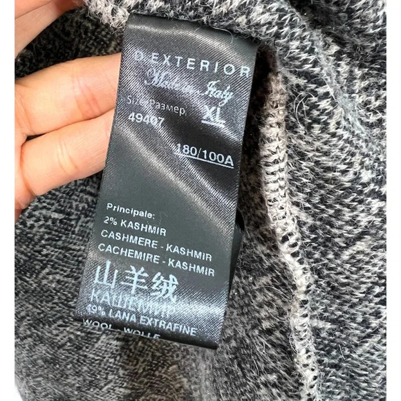 D. Exterior Made in Italy  Houndstooth Knitted Fringed Jacket - Picture 9 of 10